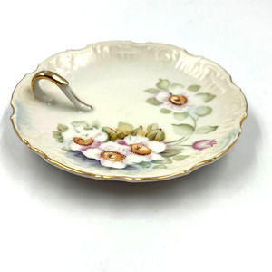 Vintage Lefton China Magnolia KF 2618 Finger Loop Gold Accent Floral Handpainted